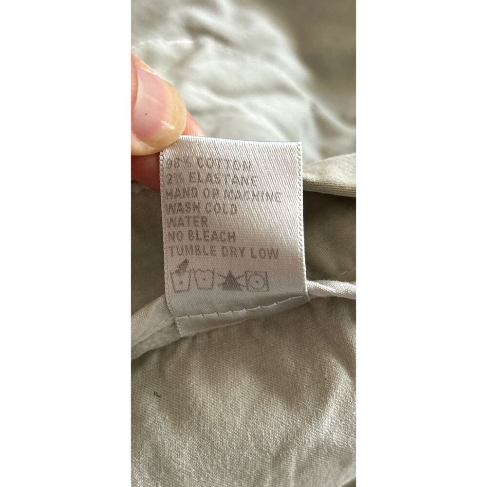 James Perse Bell Bottom Pants High Rose Velvet Stripe Cotton Off-White/Gray Size - Picture 12 of 15